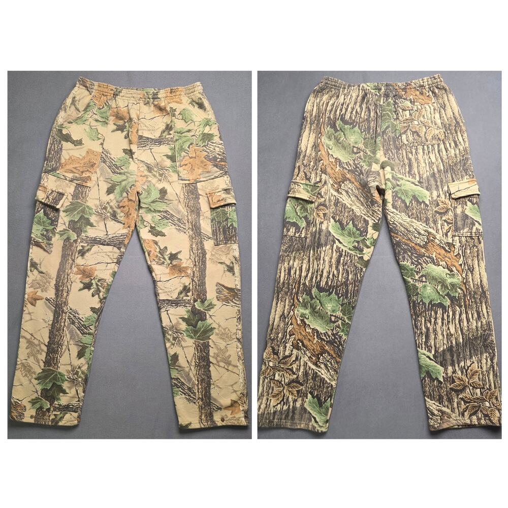 Vtg Jerzees‎ Camouflage Cargo Sweatpants XL (30x31) Realtree Seamless Drawstring